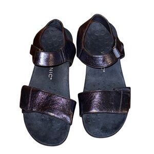 Vionic Marsala blue Metallic Adjustable Orthopedic‎ Comfort Sandals Women's